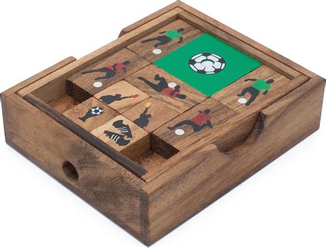 Buy Soccer Game Sliding Block Klotski Wood Brain Teaser Wooden Puzzle