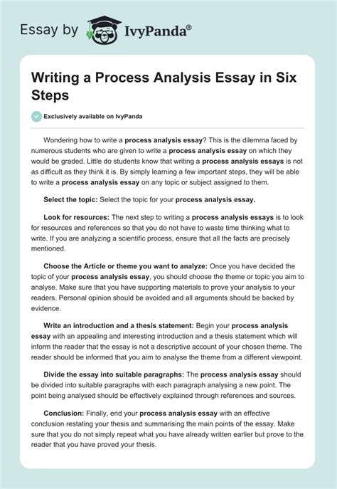 writing a process analysis essay in six steps 346 words article example