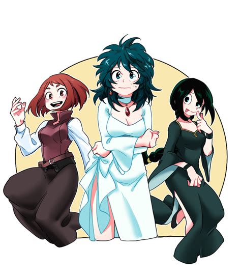 Uraraka Ochako Asui Tsuyu And Midoriya Izuku Boku No My XXX Hot Girl