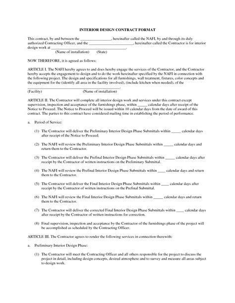 Interior Design Agreement Free Printable Documents