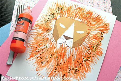 Fork Painted Lion Craft For Kids