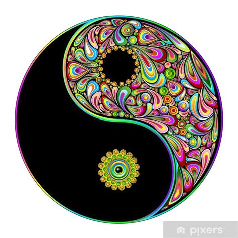 Wall Mural Yin Yang Symbol Psychedelic Art Design Simbolo Psichedelico Pixers Uk