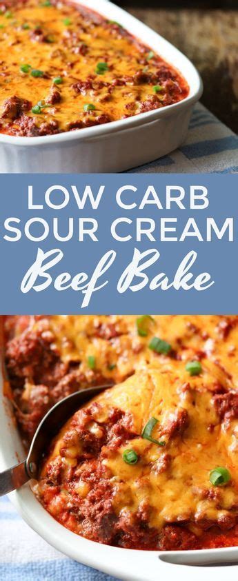 Ground beef, minced beef or beef mince is beef that has been finely chopped with a knife or a meat grinder (american english) or mincing machine (british english). Low Carb Sour Cream Beef Bake | Recipe | Low carb | Low carb casseroles, Creamed beef, Cooking ...
