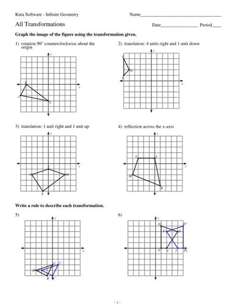 Answer Key Kuta Software Infinite Geometry Translations Answers