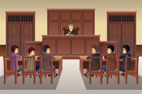 Courtroom Scene Stock Vectors Istock