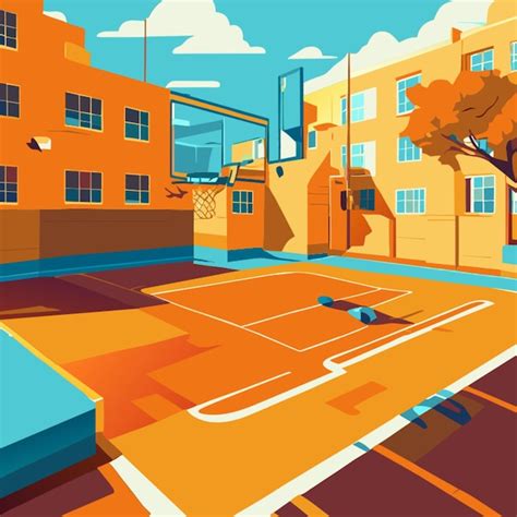 Premium Vector Basketball Court Vector Illustration