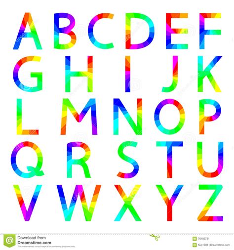 L'alphabet n'est pas très difficile à prononcer en anglais. Lettres D'arc-en-ciel De L'alphabet, Illustration De ...