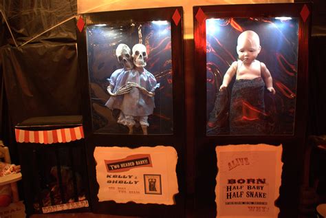 Made freakshow oddities for Carnevil. I spray painted the boxes that
