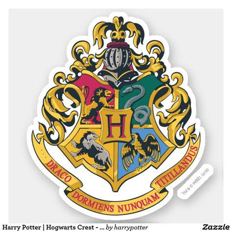 Harry Potter Hogwarts Crest Full Color Sticker Zazzle Harry