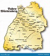 Mapa de Baden-Wuerttemberg ilustração stock. Ilustração de federal ...