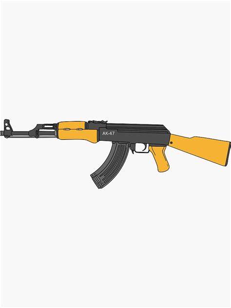 Ak47 Cartoon Gun Sticker By Zeropancakes Redbubble