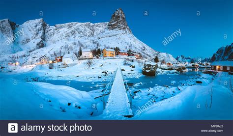 Night Winter Village High Resolution Stock Photography And