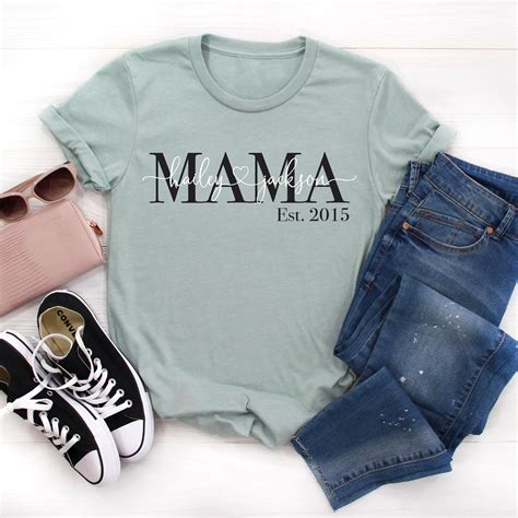 Personalized Mom Shirt Womens Graphic Tee Free Shipping The