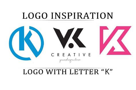 Logo Design Idea And Inspiration With Letter K Fast Clipping Path