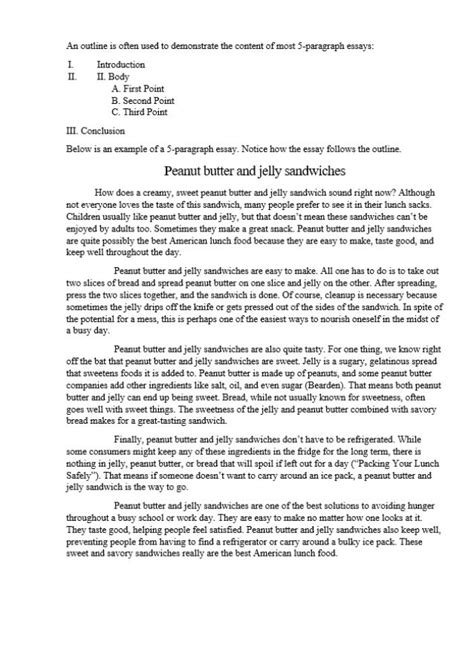 Five Paragraph Essay Example