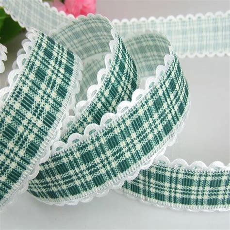 20yards 1 Printed Grid Lace Fabric Trim Ribbon For Craft Wedding
