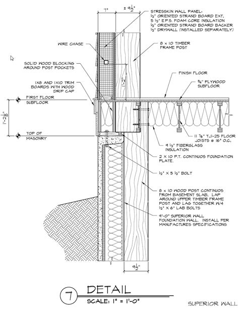 Superior Foundation Wall And Timber Frame Post Detail