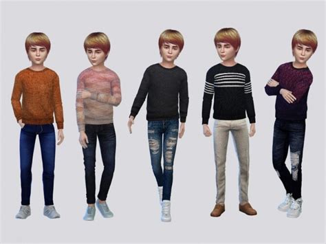 Autumn Block Sweaters Boys By Mclaynesims At Tsr Sims 4 Updates