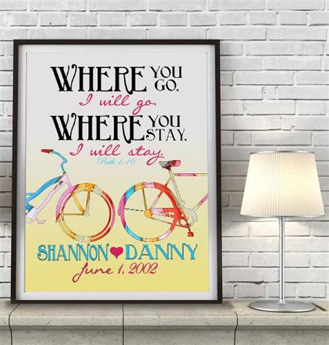 Customized Print Bicycle Wedding Engagement Couple Love Bible Christian