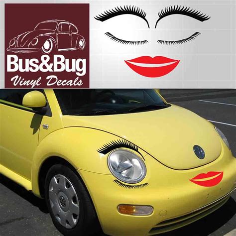 volkswagen eyelashes vw bug lashes and lips beetle vw eyelashes lips decals ebay