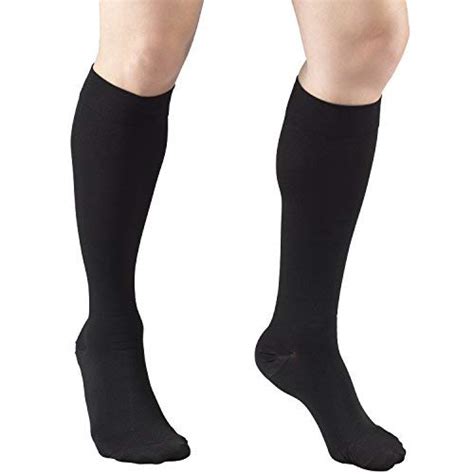 truform compression stocking knee high 20 30 mmhg closed toe black