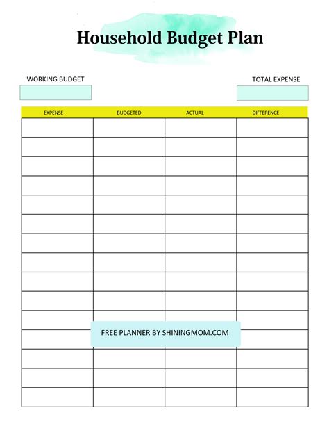 Household Budget Planner Free Templates To Help You Save More