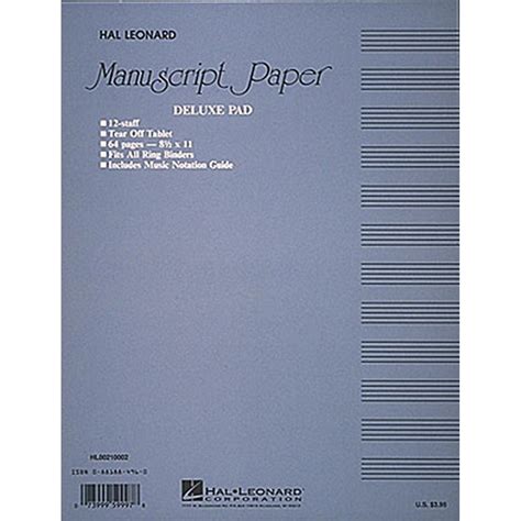 Hal Leonard Manuscript Paper Woodwind And Brasswind