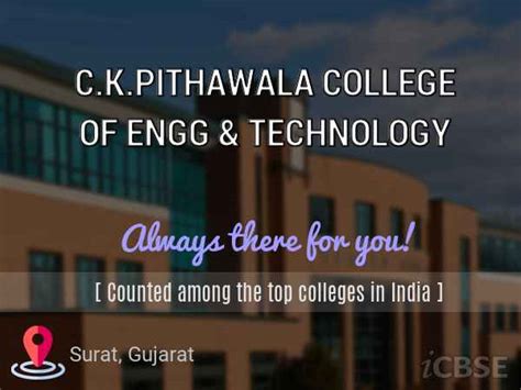 Ckpithawala College Of Engg And Technology Surat Address Admissions