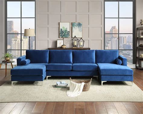 Amazon.com: Sectional Sofa Sets Modern Elegant Velvet with Two Pillows