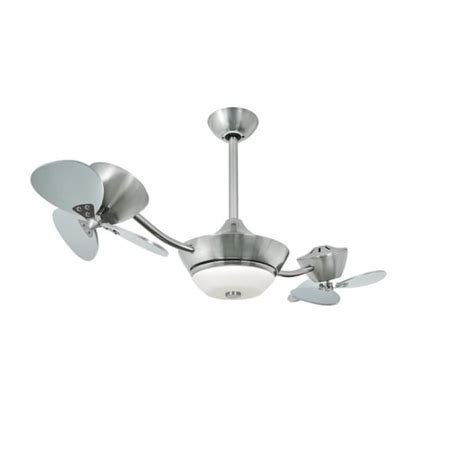 Shop Eclipse Ii Industrial 42 Inch Dual Head Dc Satin Nickel Ceiling