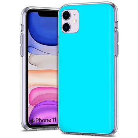 Thin Gel Phone Case For Apple Iphone 11sky Blue Plain Background