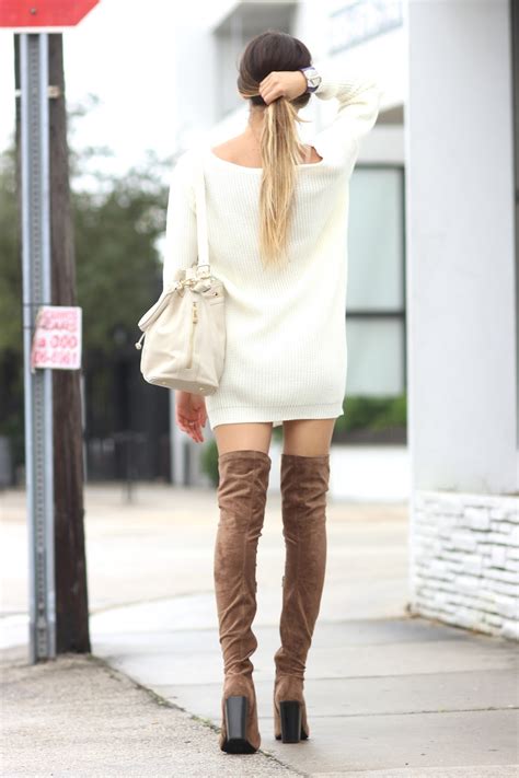 Jasmine Tosh Lately Sweater Dress X Thigh High Boots Weather