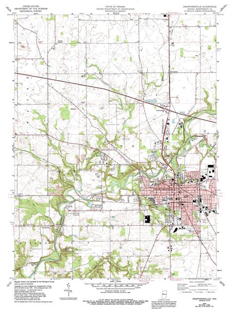 Crawfordsville Topographic Map In Usgs Topo Quad 40086a8