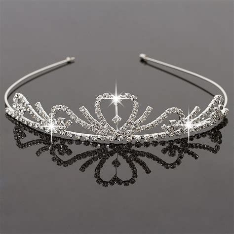 Girls Rhinestone Princess Crown Headband Wedding Tiara Hair Sticks Girl