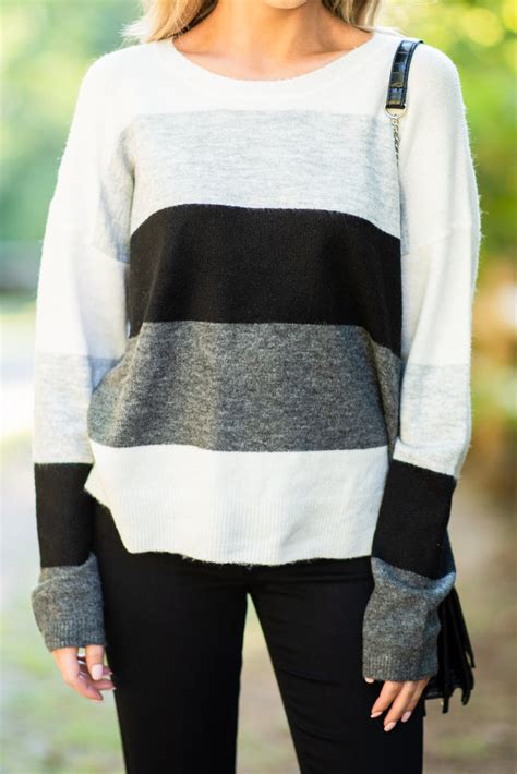 Classic Black Multi Colorblock Sweater Long Sleeve The Mint Julep