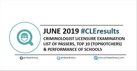 Cle Result June Criminologist Board Exam List Of Passers