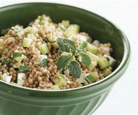 Toasted Israeli Couscous Salad With Mint Cucumber And Feta Recipe