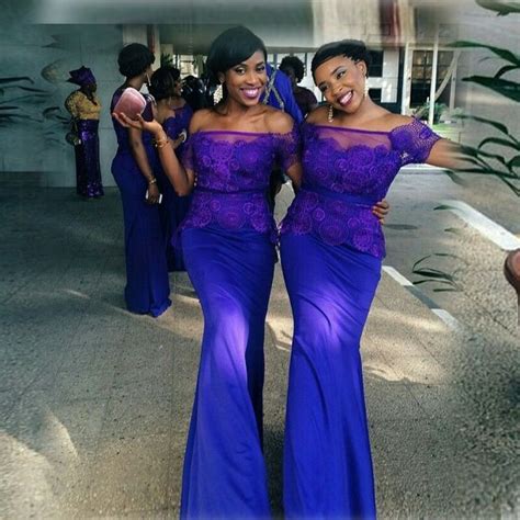 African Style Bridesmaid Dresses Strapless Cap Sleeve Mermaid Floor Length Lace Applique Purple