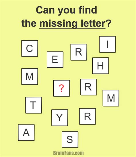 Can You Find The Missing Letter Riddle Picture Logic