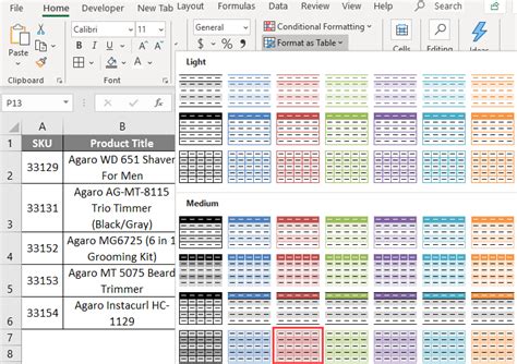 Row Colors In Excel