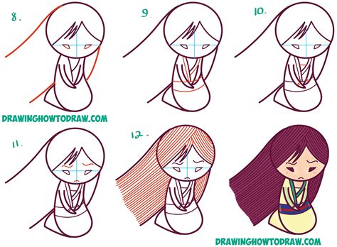 How To Draw Cute Kawaii Chibi Mulan The Chinese Disney Princess Easy