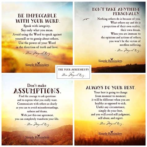 The Four Agreements Simple Reminders Quotes The Four Agreements