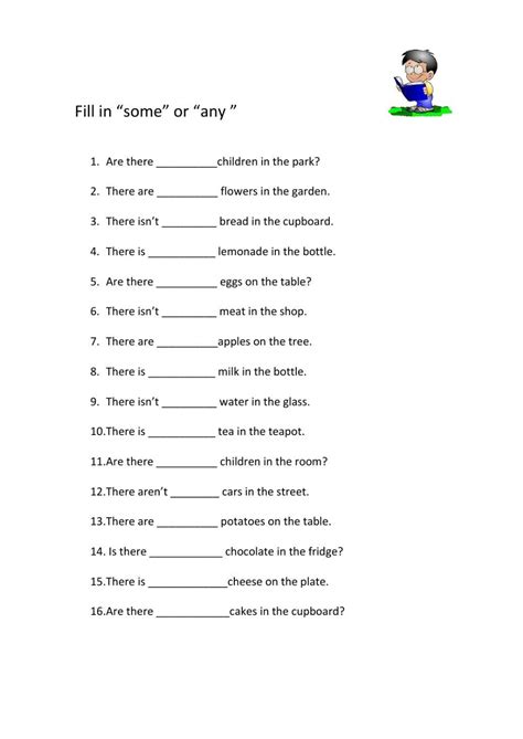 The Fill In Someorany Worksheet To Help Students Learn How To Read