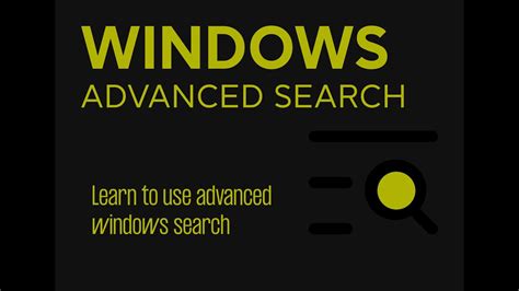 Windows Advanced Search Query Syntax Youtube