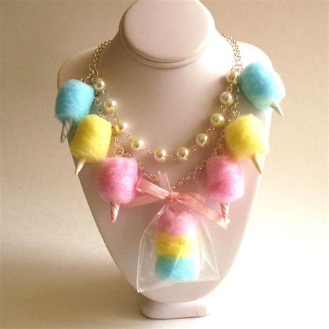 Cotton Candy Necklace Carnival Cotton Candy Statement Necklace Etsy