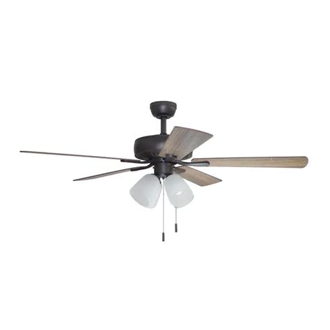 Featuring three plastic blades, this ceiling fan features an included light kit with a frosted white shade. Harbor Breeze Grace Bay 52-in Bronze LED Indoor Ceiling ...