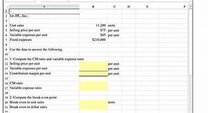 Solved Cvp Analysis Using Excel 39 S Basic Math Functions Jpl Chegg Com