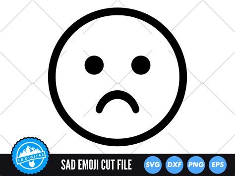 Sad Emoji SVG Sad Face Cut File Gráfico por lddigital Creative Fabrica