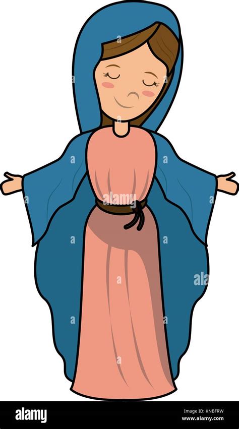Virgin Mary Cartoon Stock Vector Image Art Alamy
