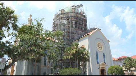 Historic St Augustine Churchs Dome Under Restoration
